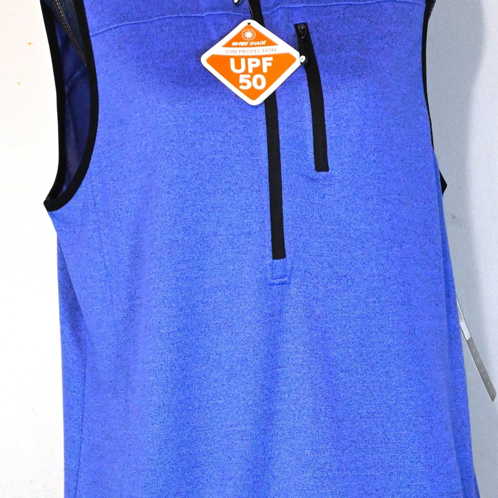 HI-TECH JOSEPHINE Zip Vest Blue Sleeveless UPF 50 Top